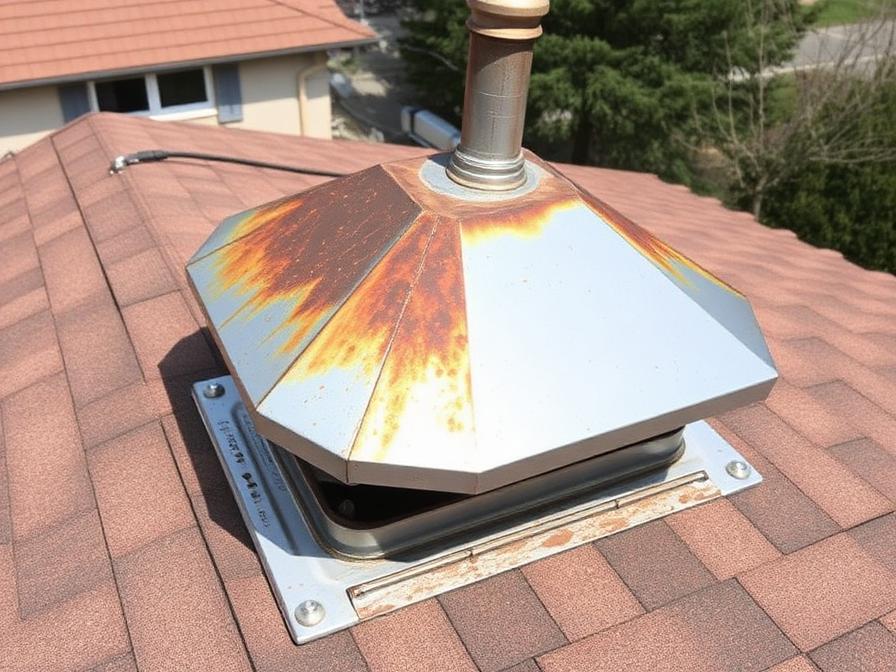 Rusted chimney chase cover replacement in Illinois