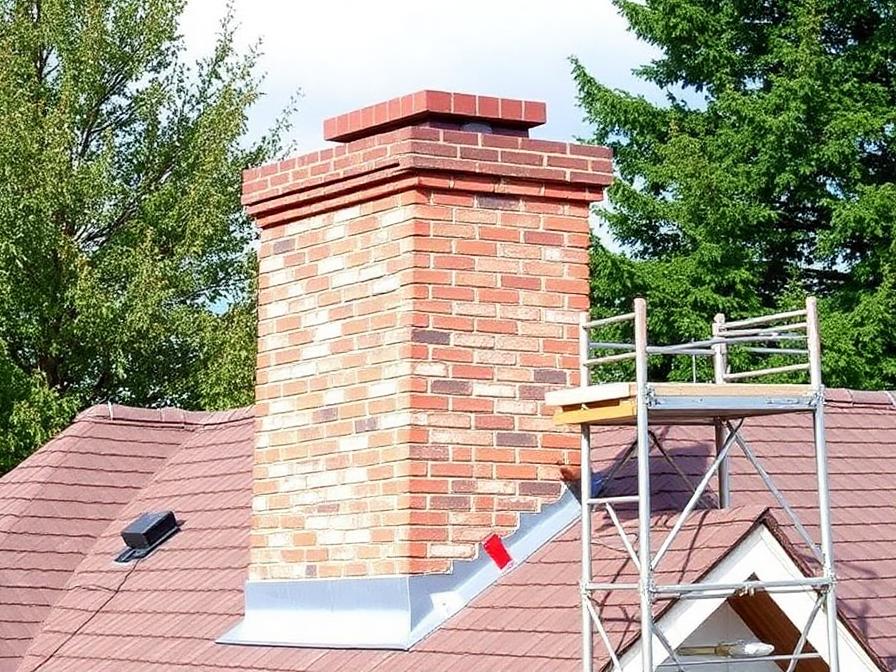 Chimney rebuild and restoration on a Chicagoland home